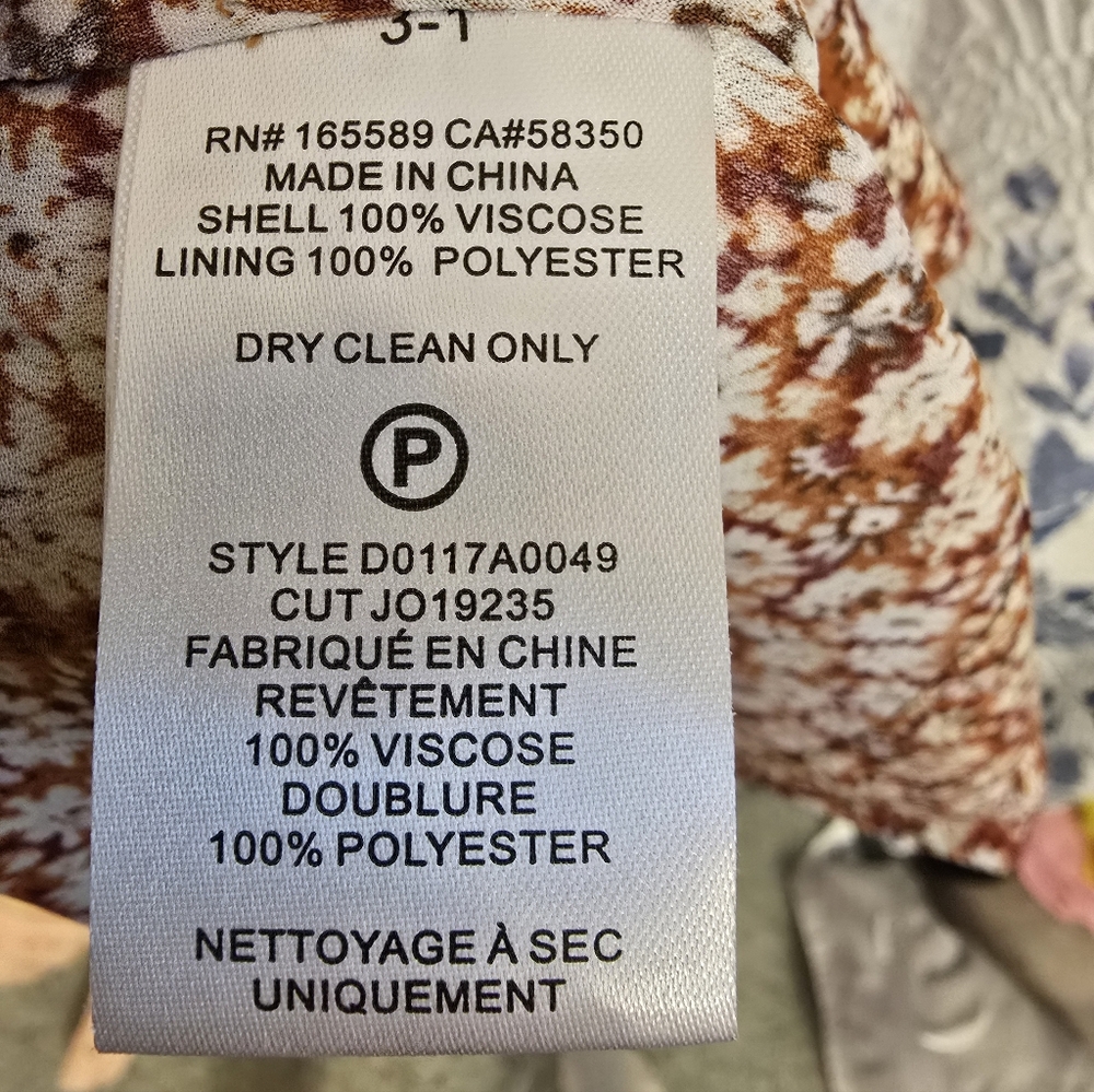 Joie Long Sleeve Floral Dress - Brown and Cream - Picture 4 of 4